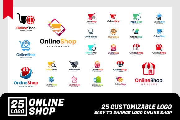 Mega Set of Online Shop Logo Design Graphic by Lucky Creative · Creative Fabrica