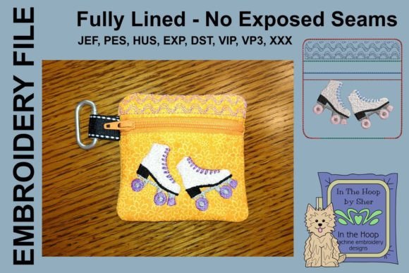 Roller Skates Mini Zipper Bag