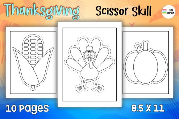 Halloween Scissor Skills Coloring 02 Graphic by Sei Ripan · Creative ...