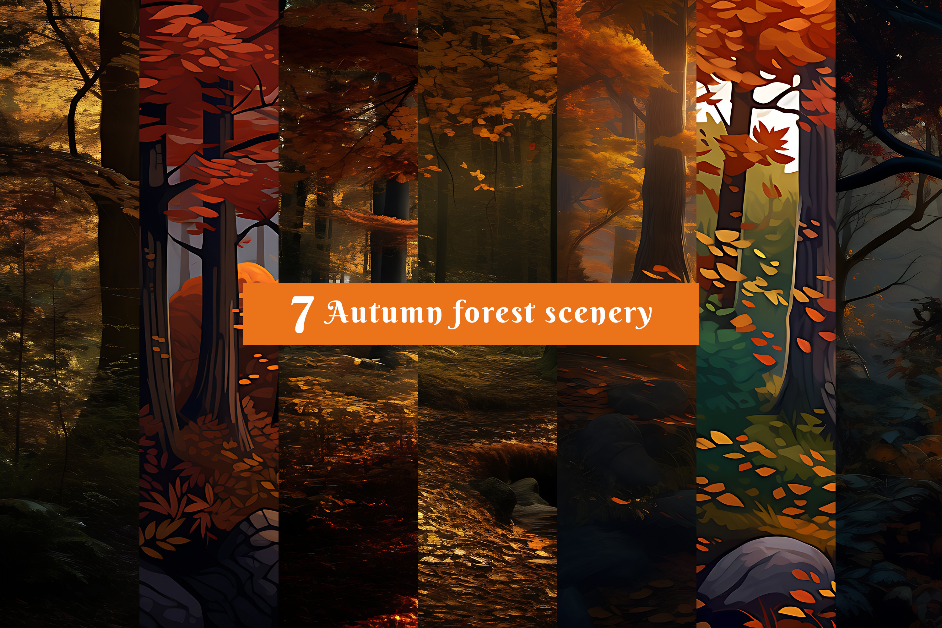 Autumn Forest Scene Illustration Graphic by Shahjahangdb · Creative Fabrica