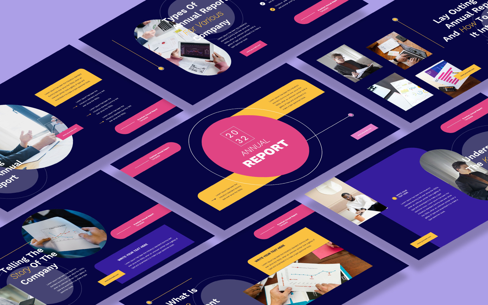 Plantilla de diapositivas de informe anual de Google