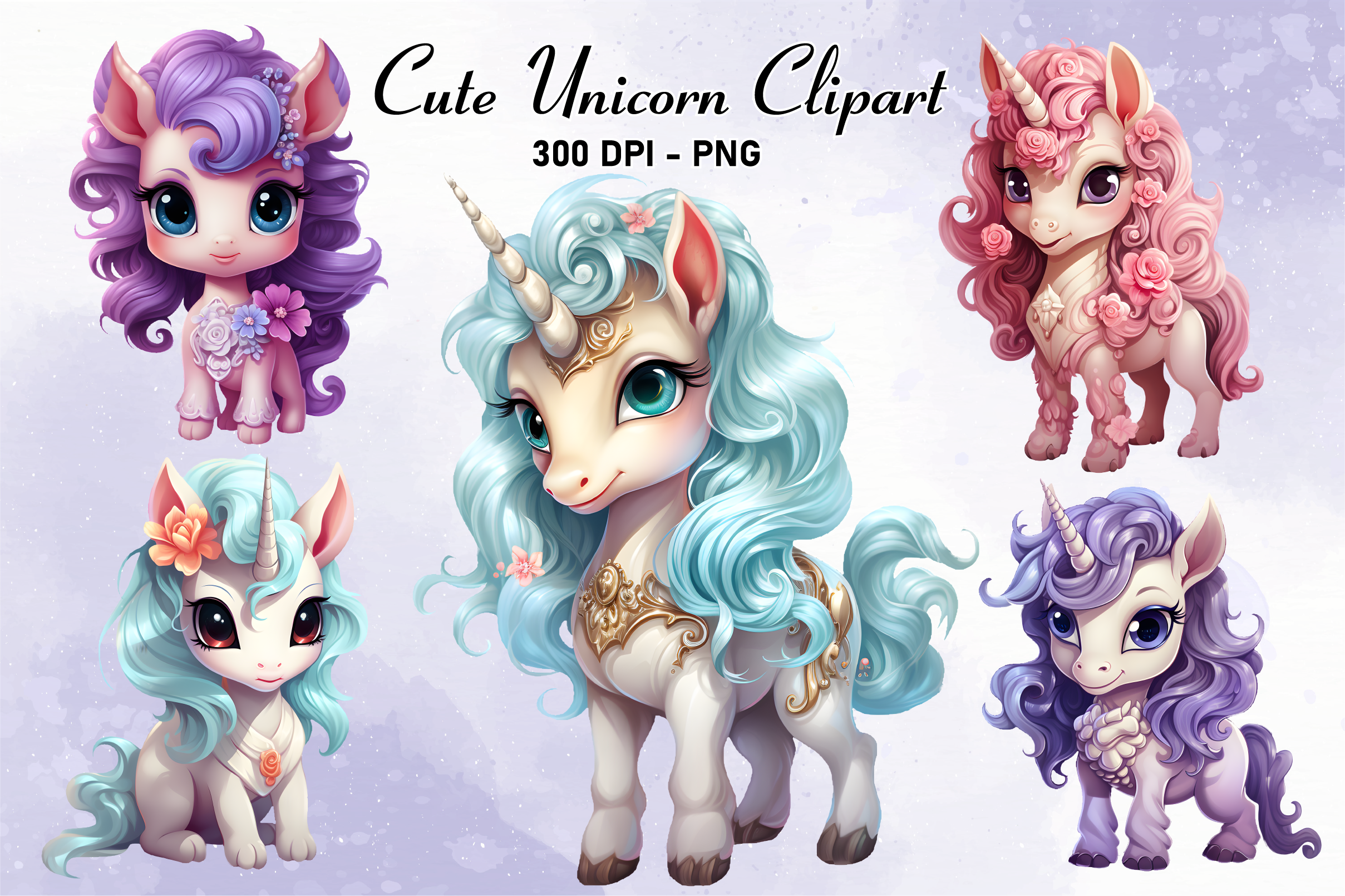 Cute Unicorn Sublimation Clipart Graphic by Danishgraphics · Creative ...