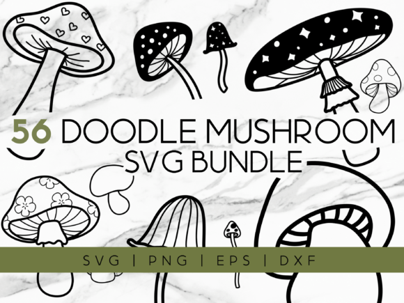 Doodle Mushroom Svg Bundle Graphics