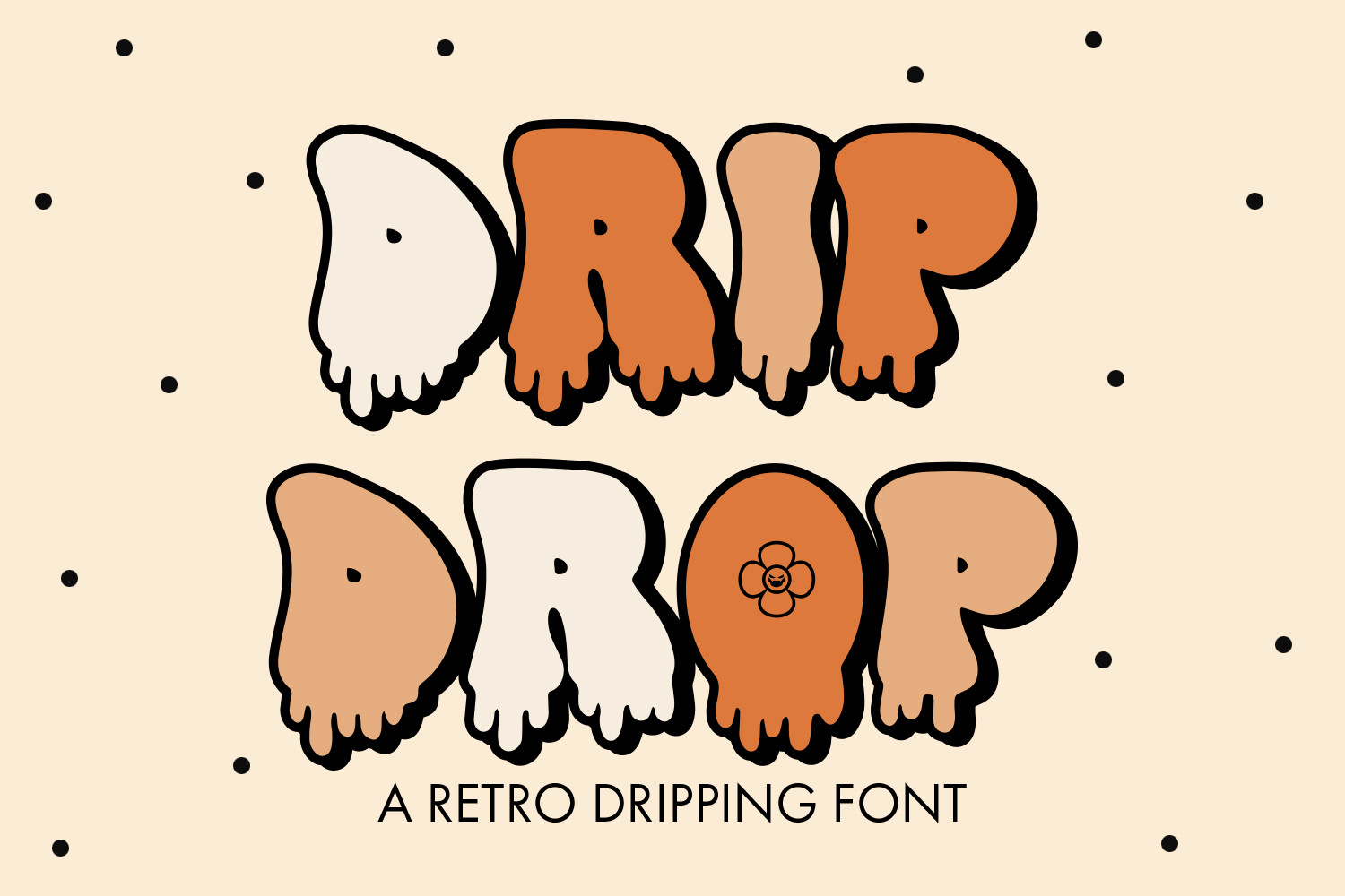 Drip Drop preview, lettering with falling drips
