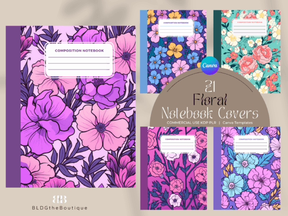 Floral Composition Notebook Covers KDP