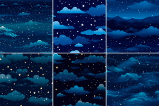 Free Starry Night Digital Paper Graphic by Ikota Design · Creative Fabrica