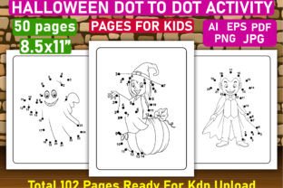 Halloween Dot to Dot Activity Pages Kids Graphic by Sobuj Store ...