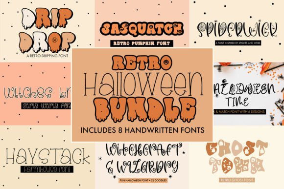 Retro Halloween Bundle Font by freelingdesignhouse