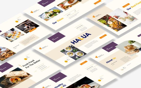 Preview of Halua - Food Powerpoint Template food presentation template