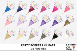 Poppers Sticker Party Poppers Sticker Clipart Graphic by BlossomsDigiShop · Creative ...