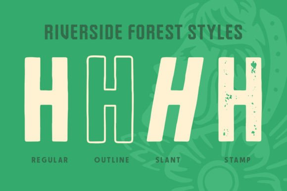Riverside Forest Font PNG with transparent background - Preview 1