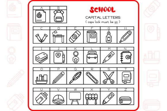 School Alphabet Font PNG with transparent background - Preview 1