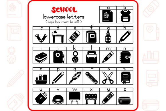 School Alphabet Font PNG with transparent background - Preview 2
