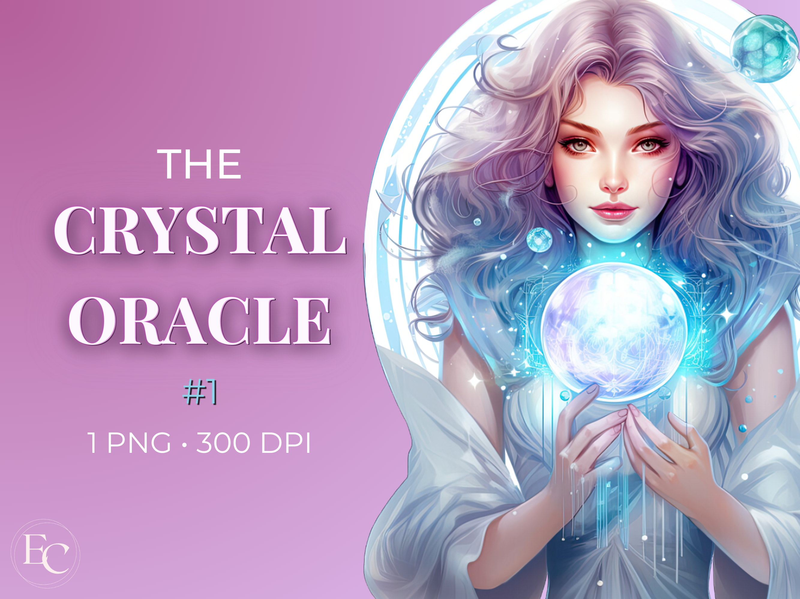Crystal Oracle Reader Psychic Clipart Graphic by Esch Creative ...