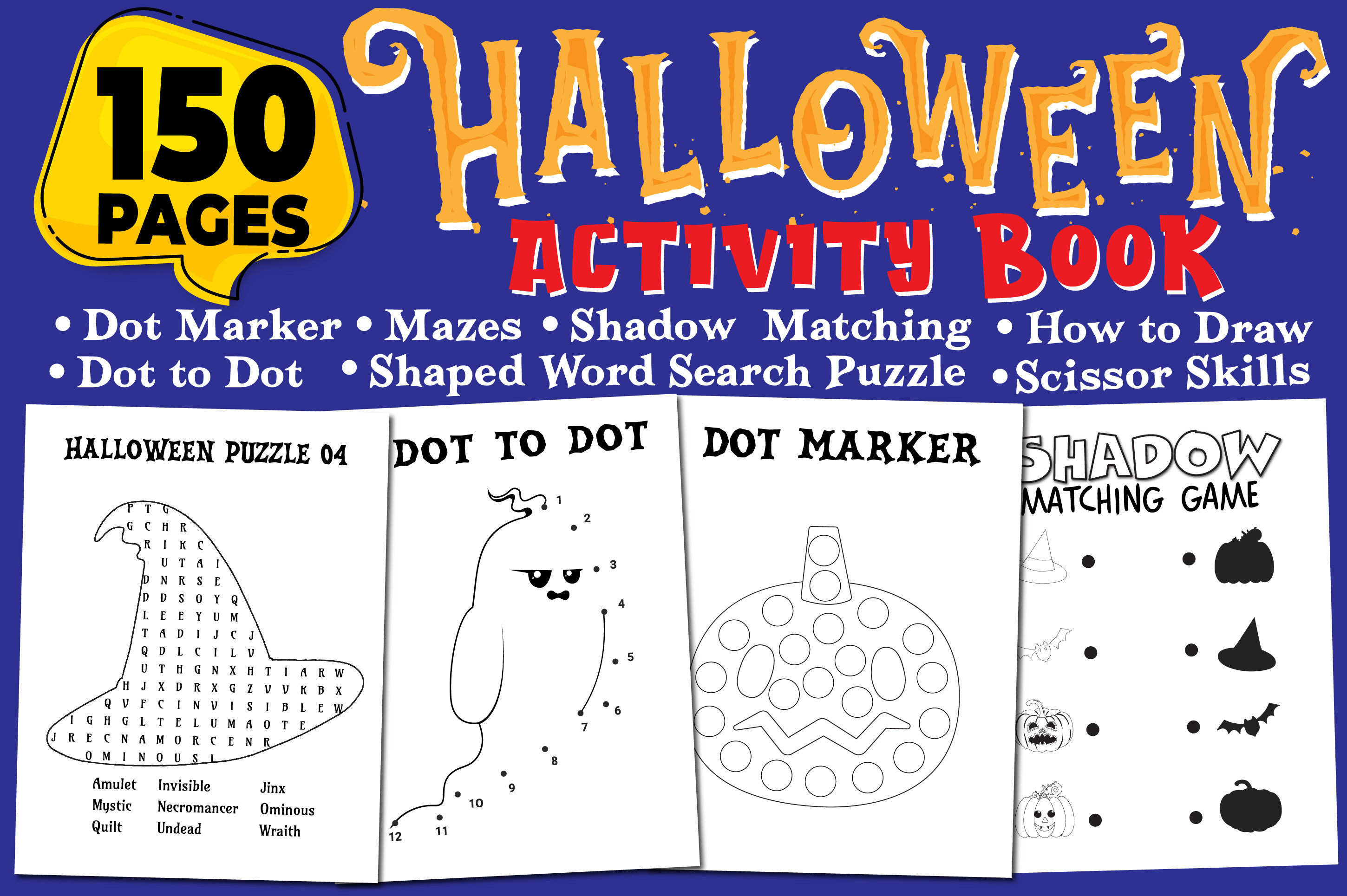 Halloween Activity Book for Kids Vol 03