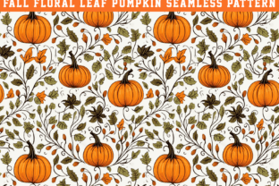 Halloween Fall Floral Seamless Pattern Graphic by seasonal · Creative ...