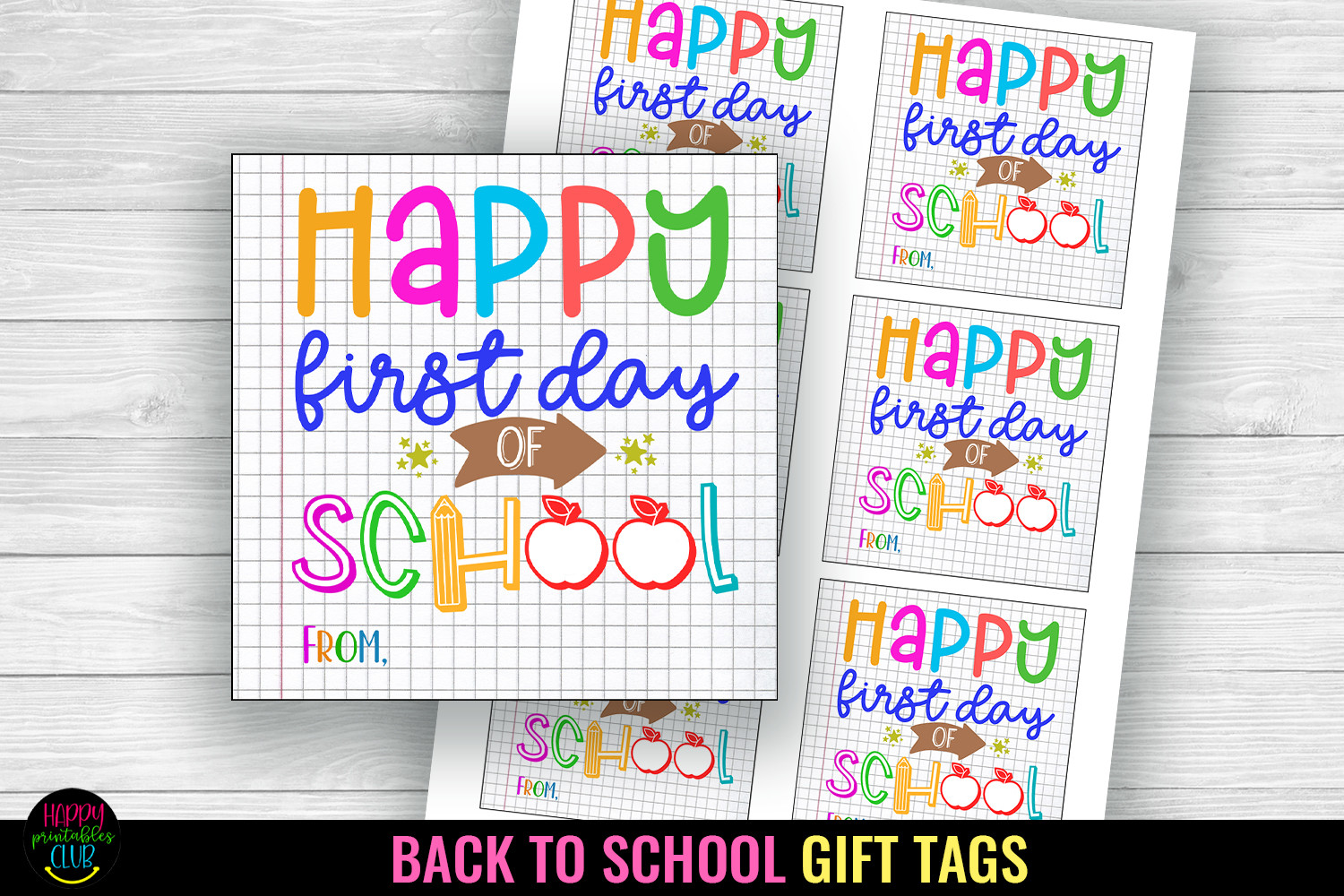 Happy First Day of School Gift Tag