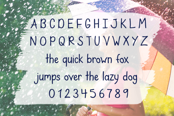 July Rainstorm Font PNG with transparent background - Preview 1