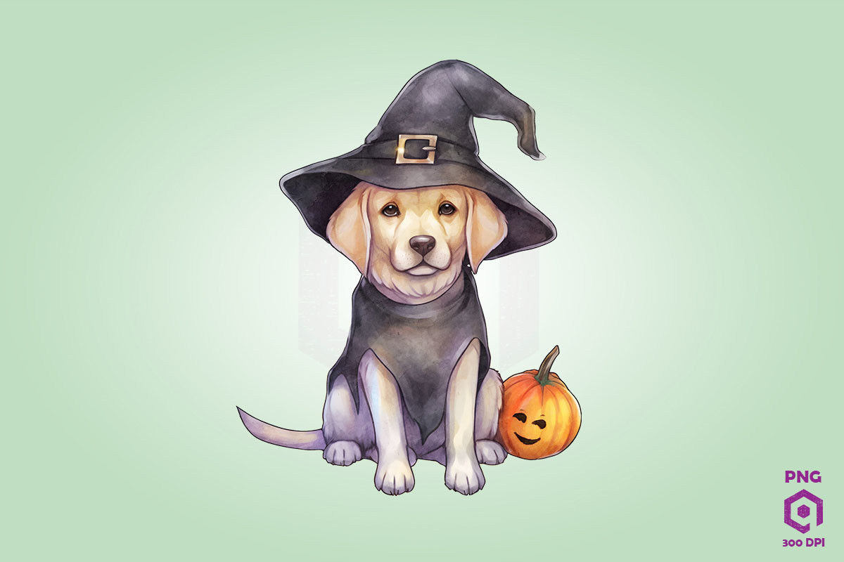 Labrador Retriever Dog in Witch Hat Graphic by Quoteer · Creative Fabrica