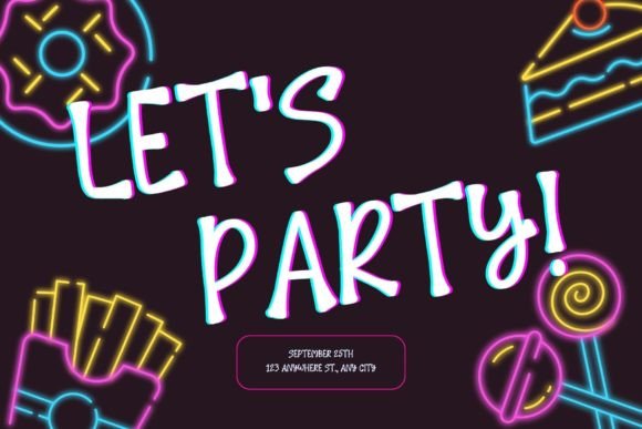 Party in July Font PNG with transparent background - Preview 1