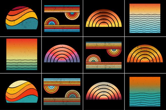 Retro Vintage Sunset T-Shirt Background