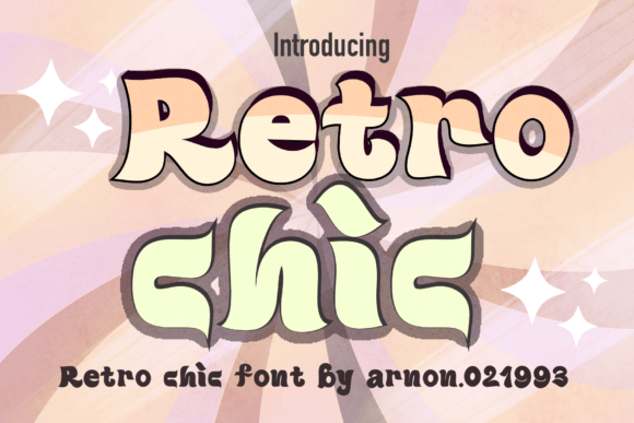 Retro Chic Font PNG with transparent background - Preview 3