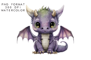 Watercolor Baby Dragon Clipart Graphic by WatercolorByKr · Creative Fabrica