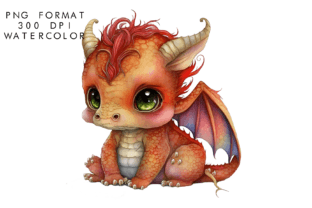 Watercolor Baby Dragon Clipart Graphic by WatercolorByKr · Creative Fabrica