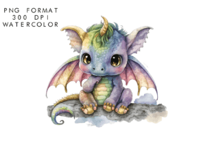 Watercolor Baby Dragon Clipart Graphic by WatercolorByKr · Creative Fabrica