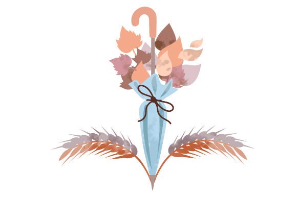Cozy Fall Umbrella with Leaves