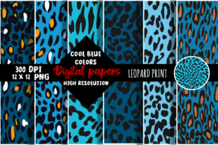 Blue Leopard Print Pattern Digital Paper Graphic by LittlePerfect ...