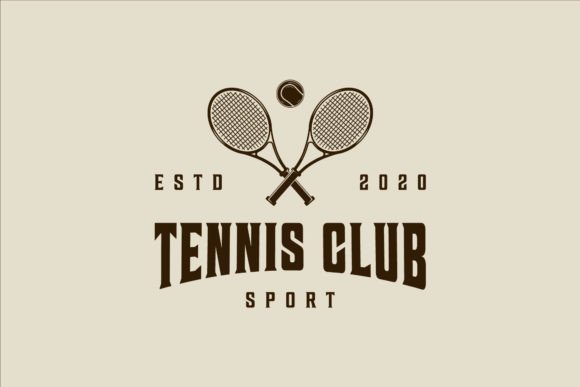 Crossed Tennis Rackets Logo Design