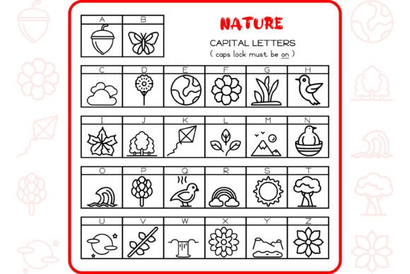 Nature Alphabet Font PNG with transparent background - Preview 1