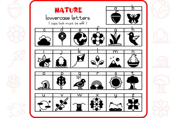 Nature Alphabet Font PNG with transparent background - Preview 2