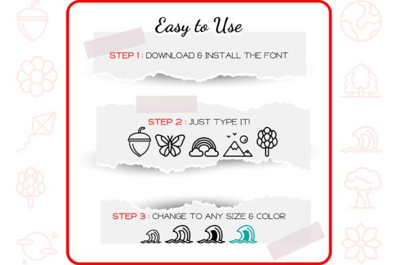 Nature Alphabet Font PNG with transparent background - Preview 3