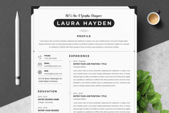Simple Graphic Designer Resume Template