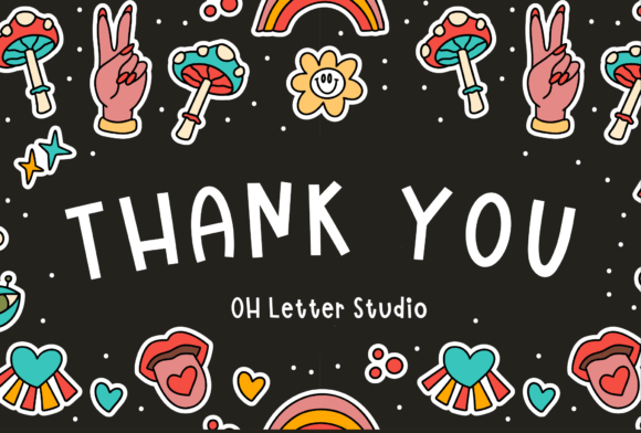 Multicoloured Stickers  Font PNG with transparent background - Preview 4