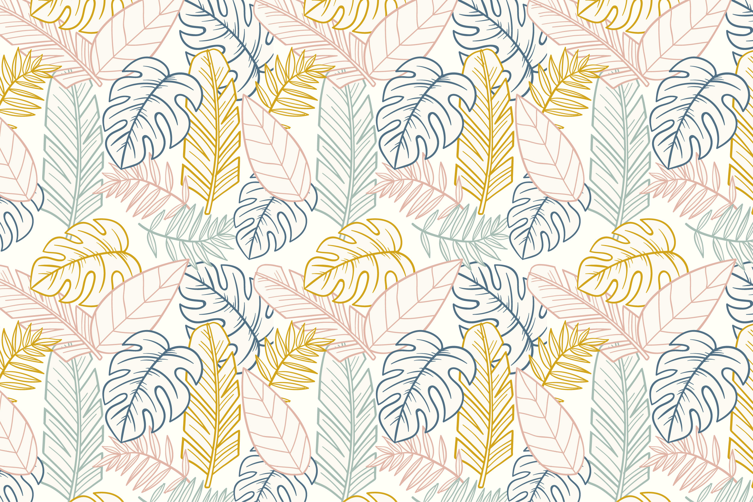 Summer Pattern with Tropical Leaves Graphic by MicroTee · Creative Fabrica