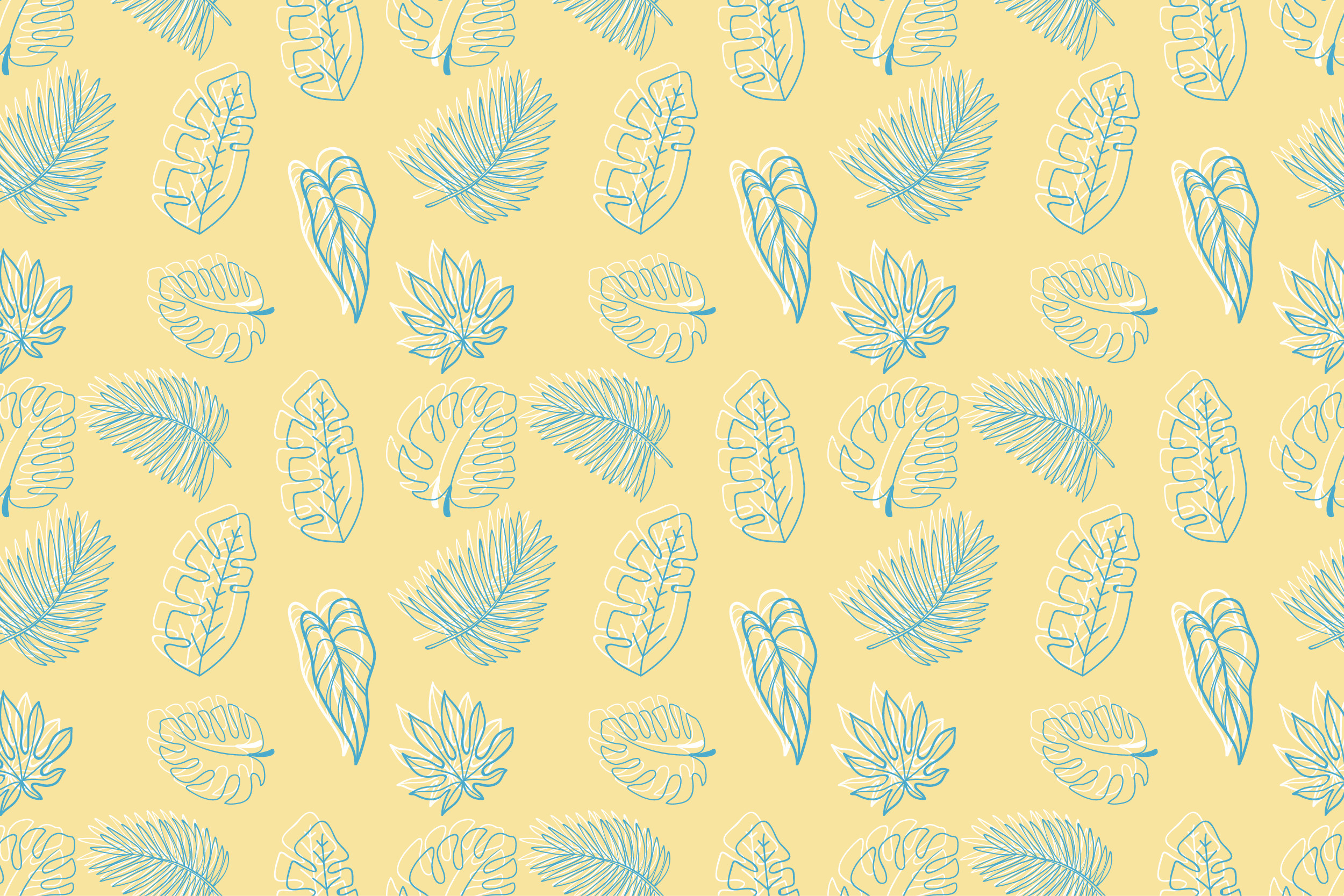 Summer Pattern with Tropical Leaves Graphic by MicroTee · Creative Fabrica