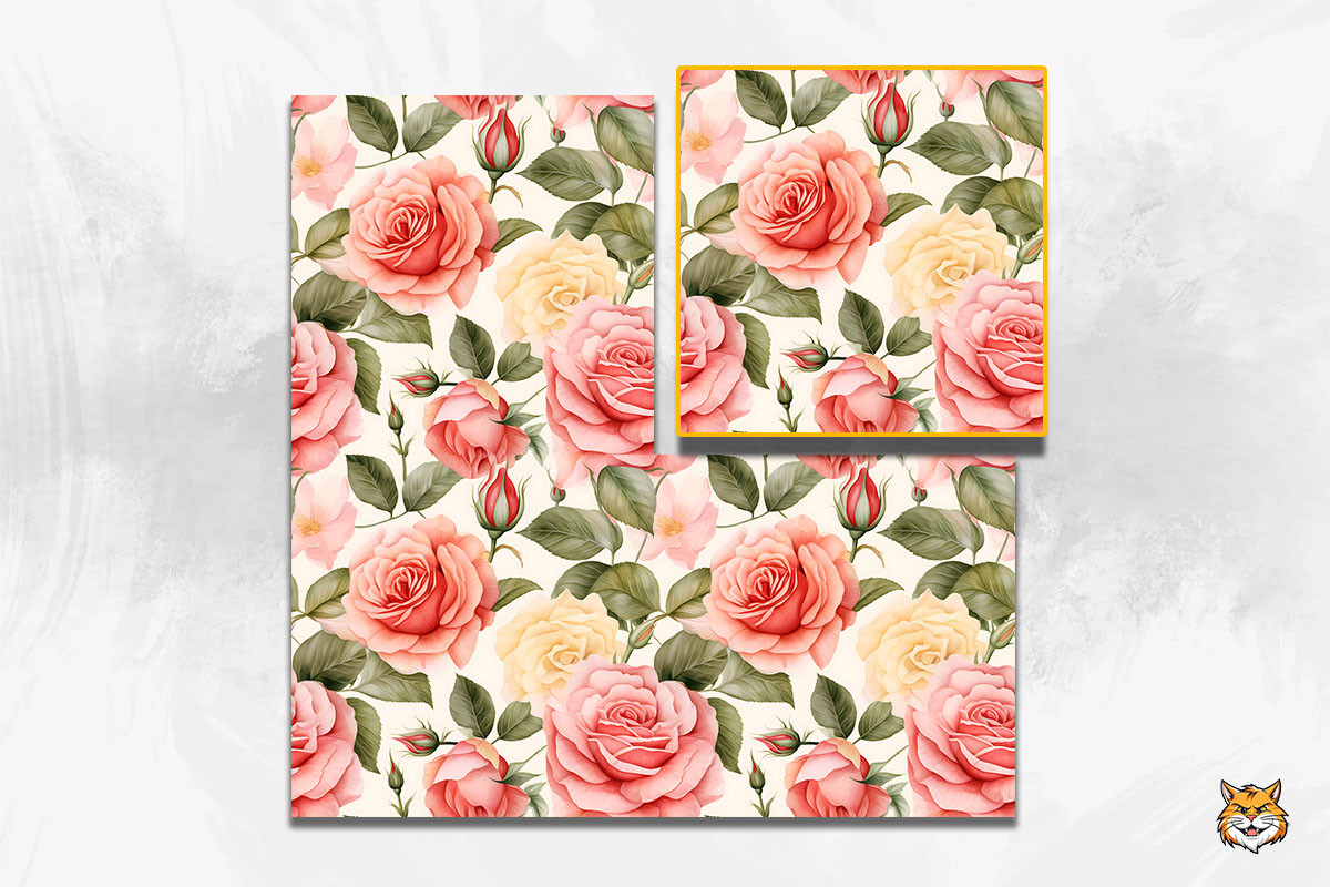 Watercolor Rose Seamless Pattern 1 Graphic by Meow.Backgrounds ...