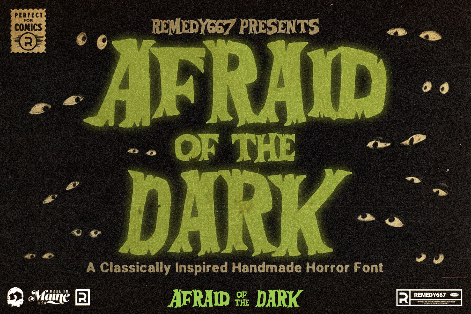 Afraid of the Dark preview: 70s horror poster lettering