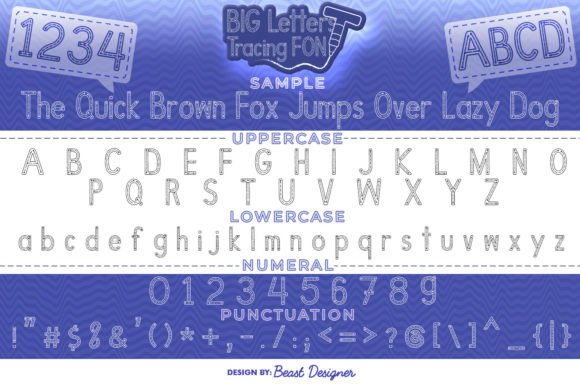 Big Letters Tracing Font - Preview 1