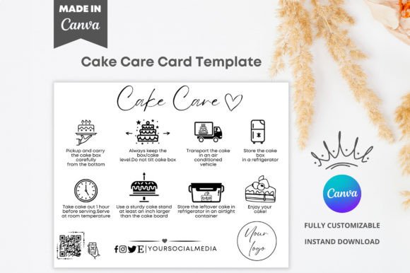 Cake Care Card Template Wedding | Canva