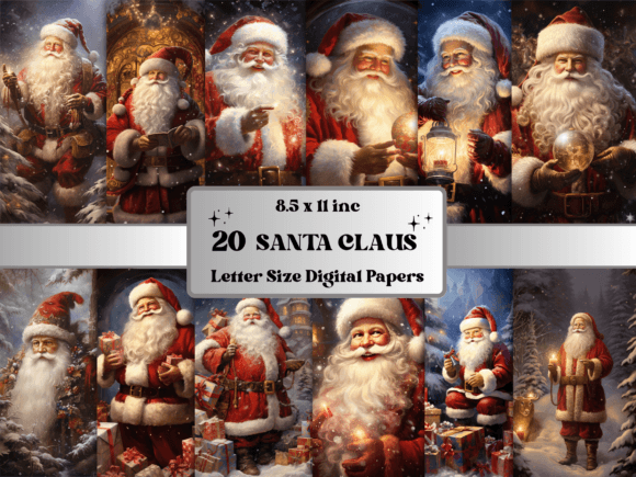 Christmas Santa Claus Digital Paper