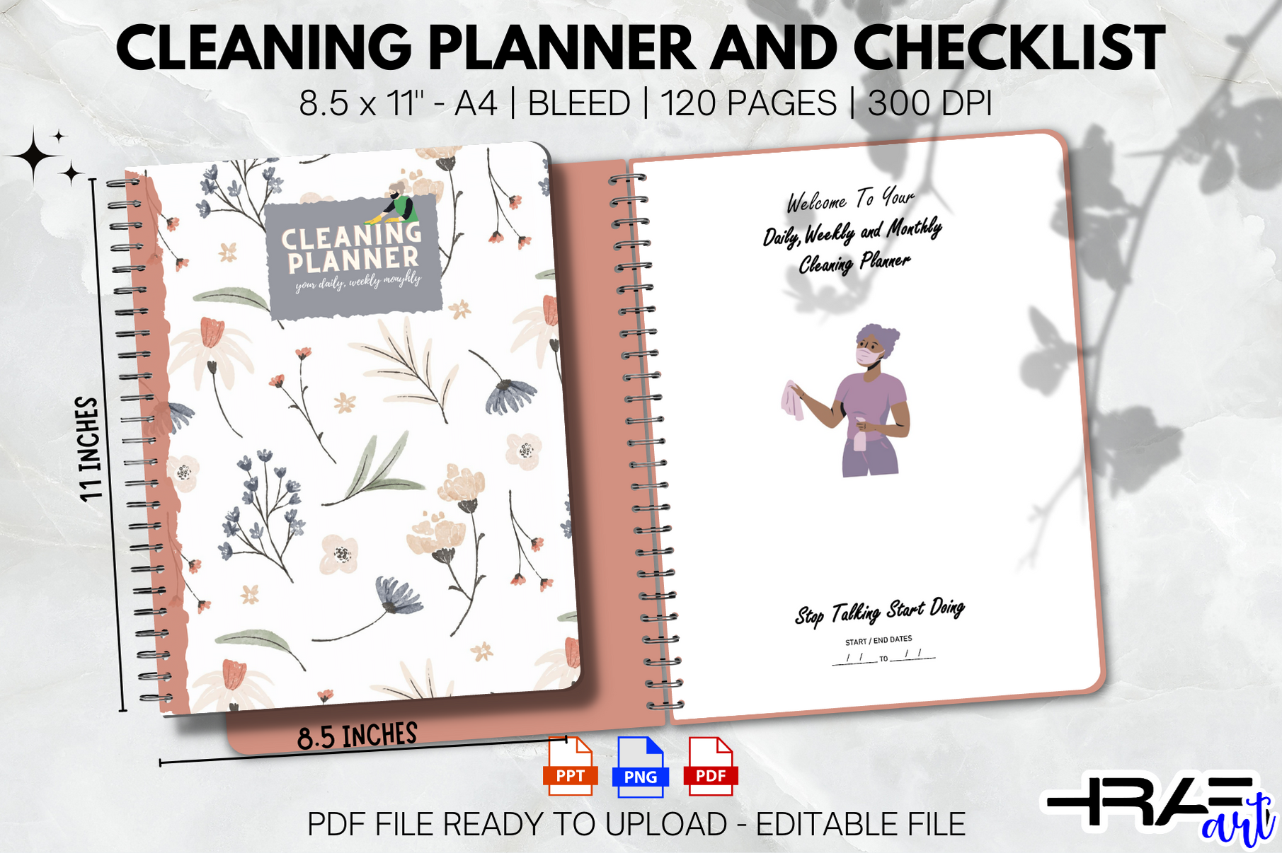 Cleaning Planner and Checklist KDP Graphic by Hrafart · Creative Fabrica