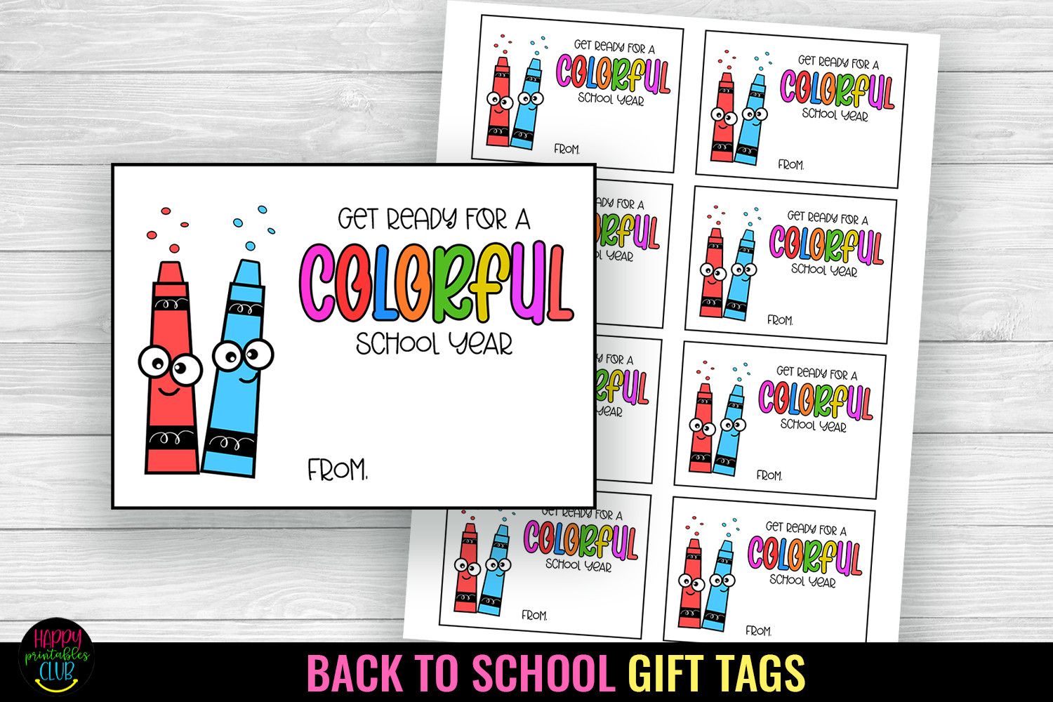 Colorful School Year Gift Tag I School