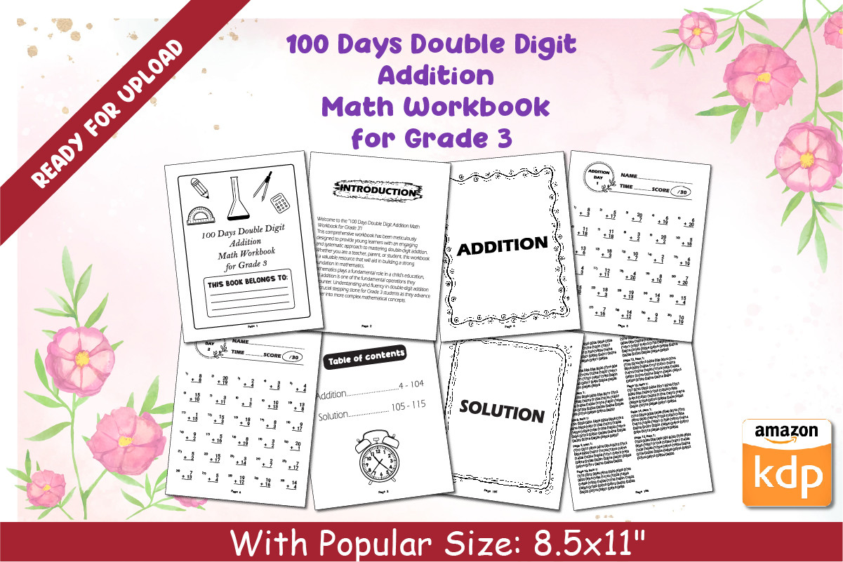 Double Digit Addition Math Workbook Graphic by little learners loom ...
