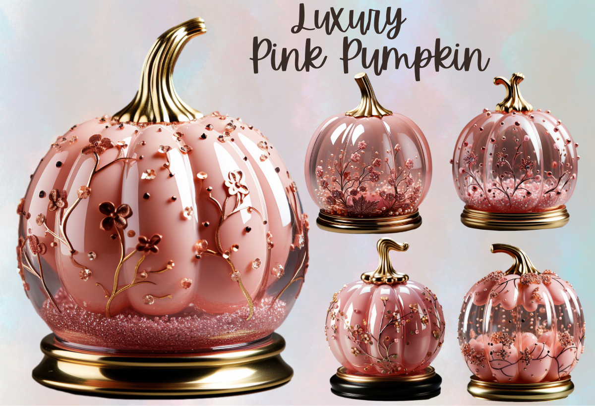Halloween Luxury Pink Pumpkin Clipart Graphic by Agnesagraphic ...
