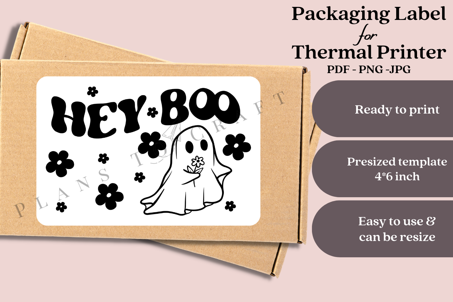 Hey Boo Halloween Label Thermal Printer