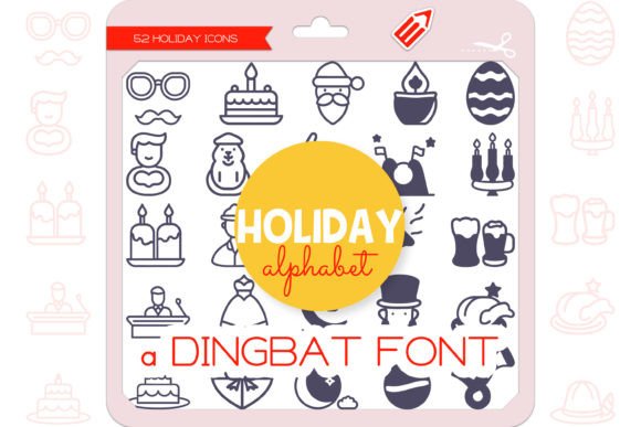 Holiday Alphabet Dingbats Font By WADLEN